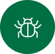 An icon depicting a bug